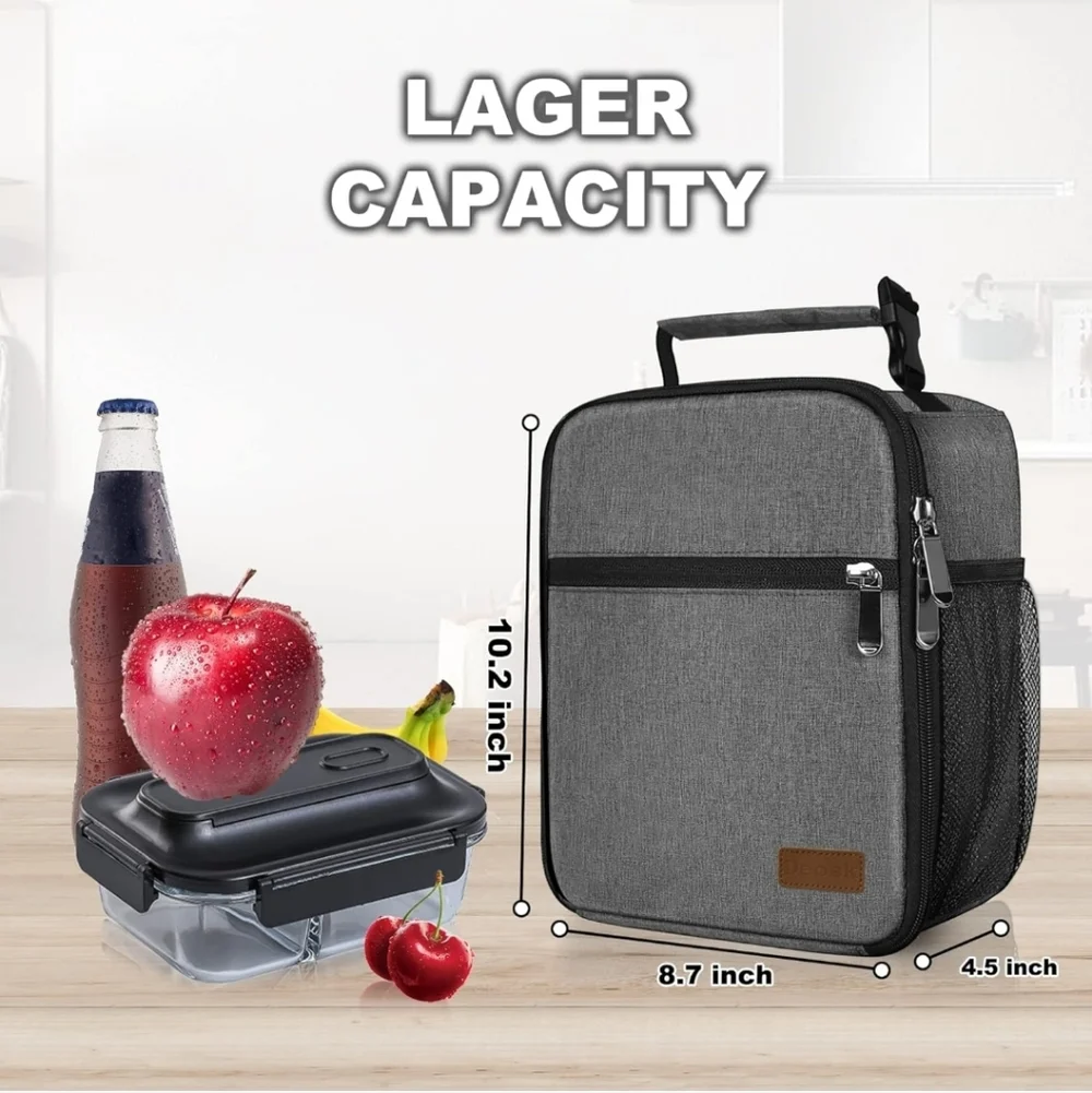 Lunch Bag Reusable Small Lunch Box for Men Insulated Portable Lunchbox NwT
